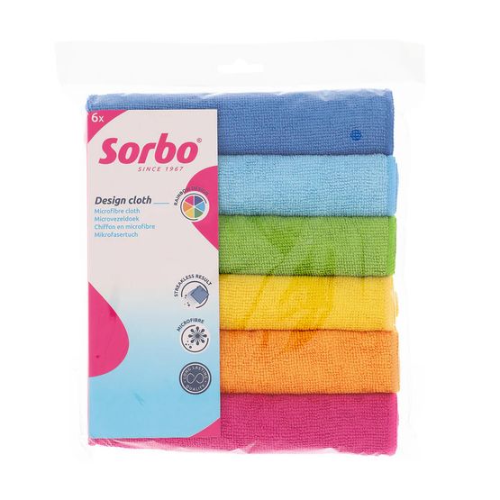 Sorbo Rainbow Microfibre Cloth Pack of 6