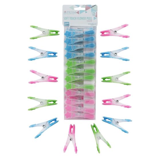 Prism Soft Touch Flower Clothes Pegs 24pack 19-272