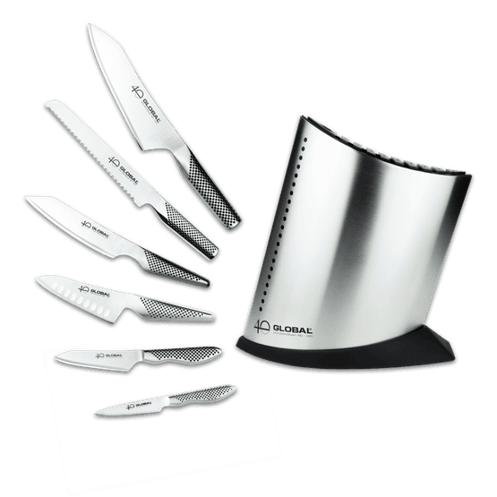 Global G-52AN7-A 40th Anniversary 7 Piece Knife Block Set