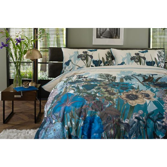 The Lyndon Company Tivoli Blue 180 Thread Count Cotton Digital Printed Duvet Cover