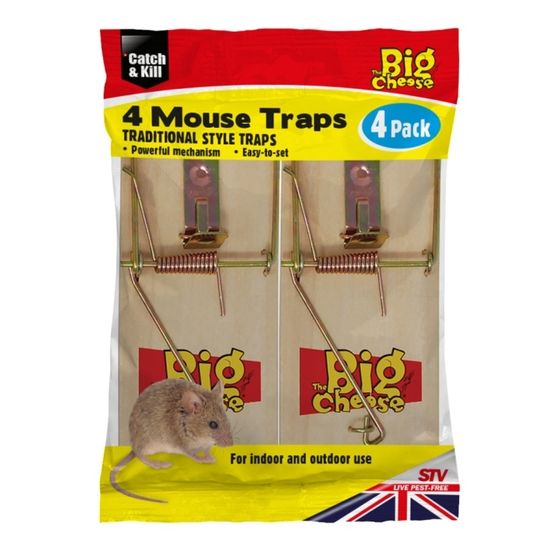 STV Wooden Mouse Trap 4 pack STV040
