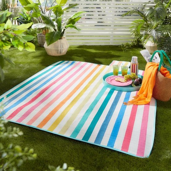 Fusion Carlson Stripe Picnic Blanket 135 x 150cm