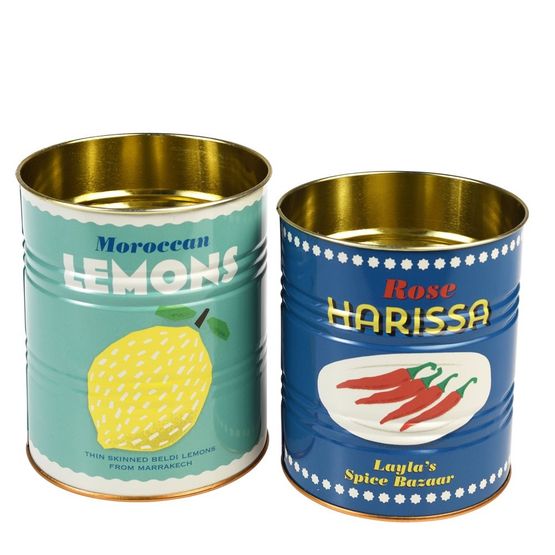 Rex London Storage Tins (2) Lemons &amp; Harissa