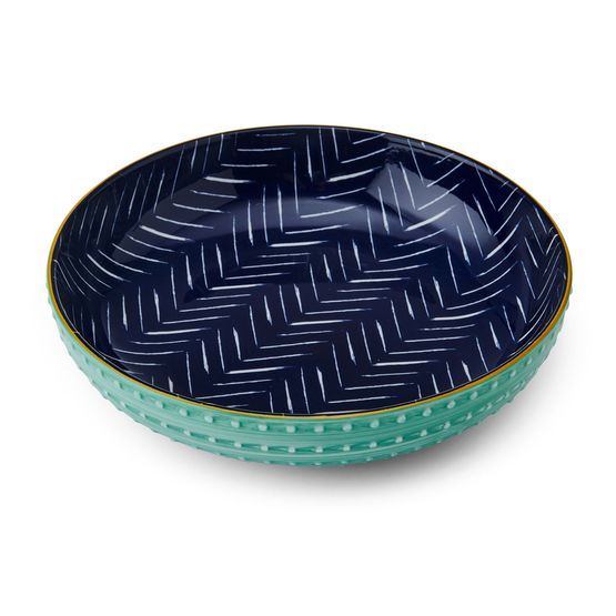 Mikasa Ceramic Pasta Bowl 21cm Indigo Chevron