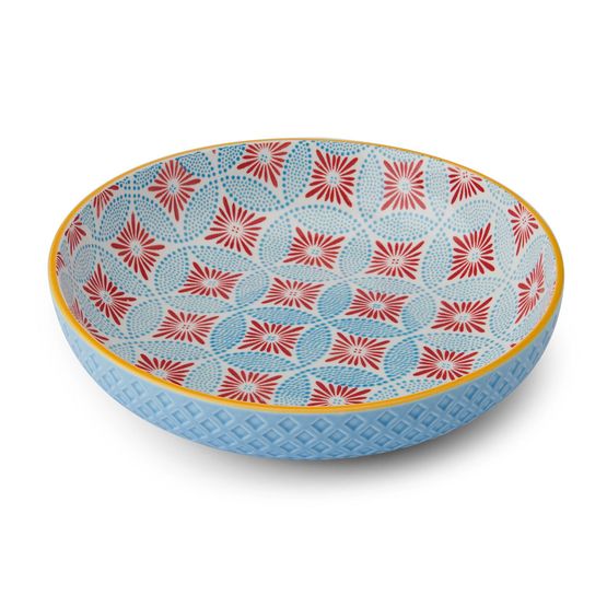Mikasa Ceramic Pasta Bowl 21cm Blue Mosaic