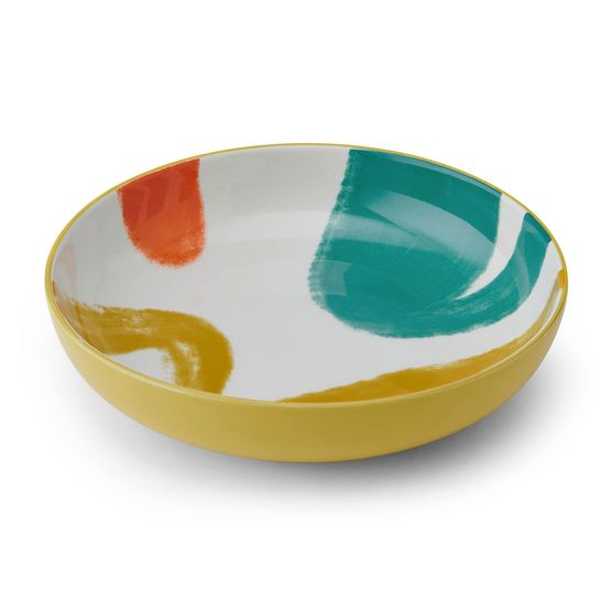 Mikasa Ceramic Pasta Bowl 21cm Yellow Abstract