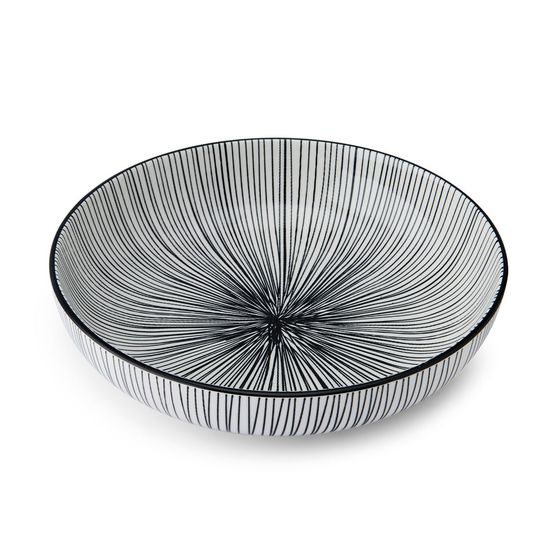 Mikasa Ceramic Pasta Bowl 21cm Black Stripe