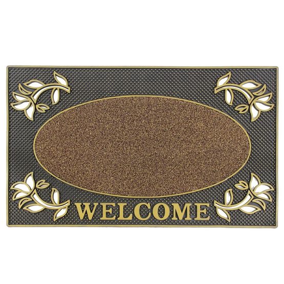 JVL Metallic Welcome Scraper Doormat 45x75cm 01-921