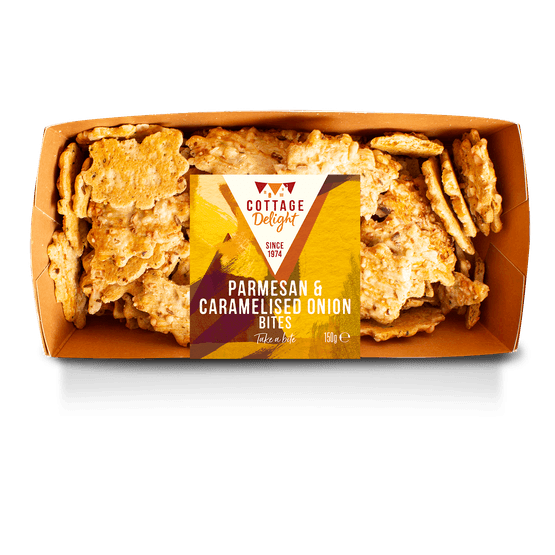 Cottage Delights Parmesan &amp; Caremelised Onion Bites 150g
