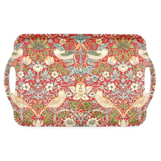 Morris &amp; Co Strawberry Thief Large Tray Red