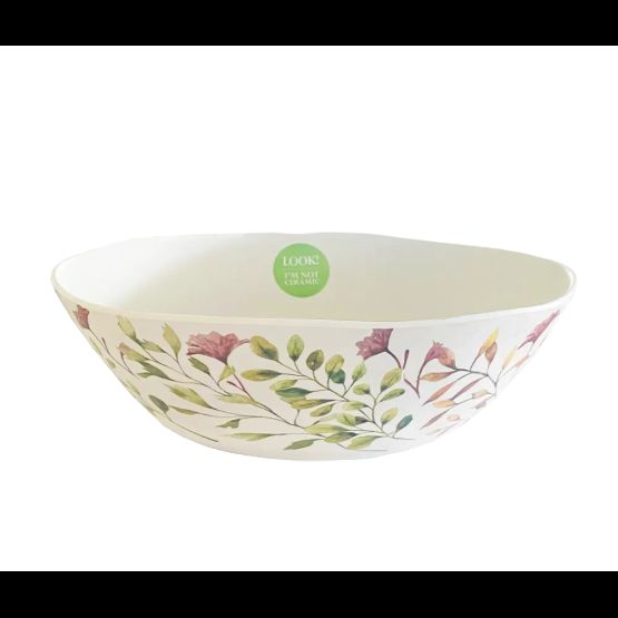 Epicurean Mediterranean Garden Melamine Salad Serving Bowl