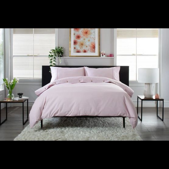 The Lyndon Company Gingham Bedlinen Duvet Cover Set Rose Gingham