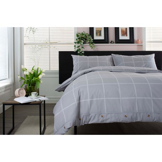 The Lyndon Company Crossley Heath Bedlinen Duvet Cover Set Grey