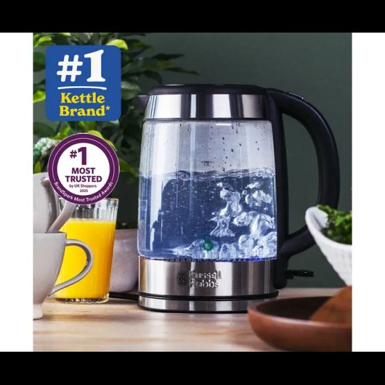 Russell Hobbs Illuminating Glass Kettle in Black 1.7L