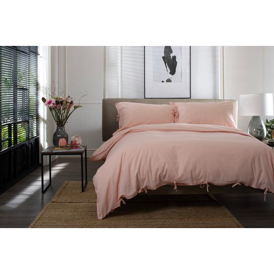 The Lyndon Company Soft Washed Cotton Bedlinen Duvet Cover Set Pink