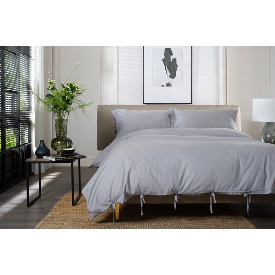 The Lyndon Company Soft Washed Cotton Bedlinen Duvet Cover Set Grey