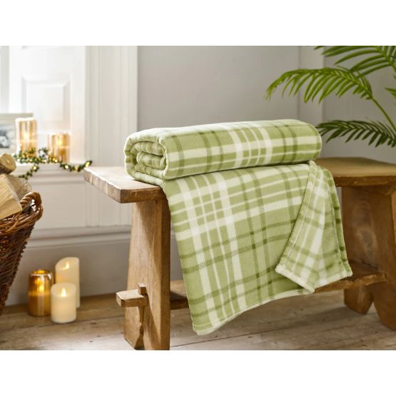 Throw Snuggle Check Sage 140x180cml