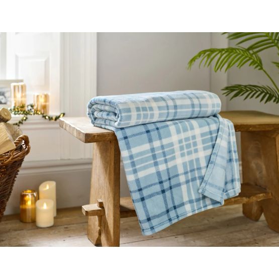 Throw Snuggle Check Ocean 140x180cm