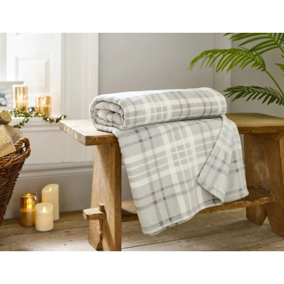 Throw Snuggle Check Dark Grey 140x180cm