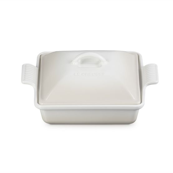Le Creuset Stoneware Heritage Square Meringue Dish with Lid 23cm