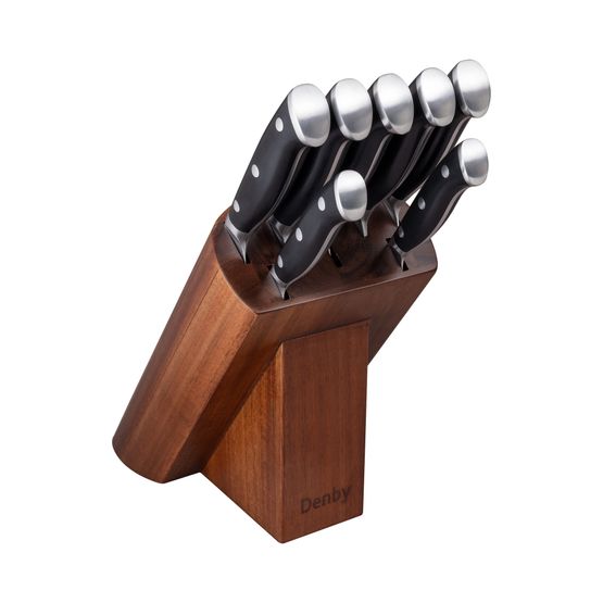 Denby 8 Piece Knife Block Set Walnut 190014378