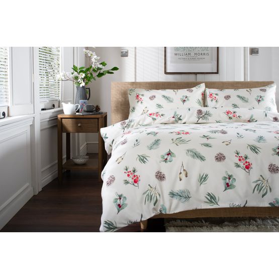 The Lyndon Company Christmas Leaf Brushed Duvet Cover Set