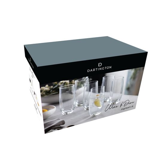 Dartington Wine &amp; Dine Highball Glass Pack of 6 TU3592/6/6pk