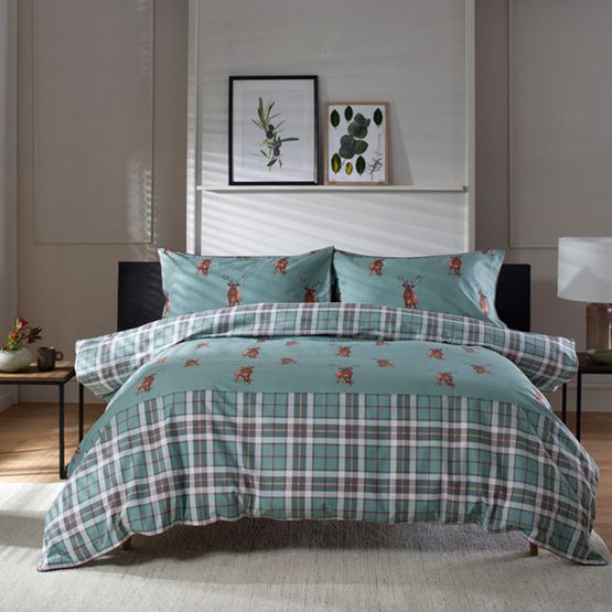 The Lyndon Company Highland Fell Bedlinen Duvet Cover Set Green