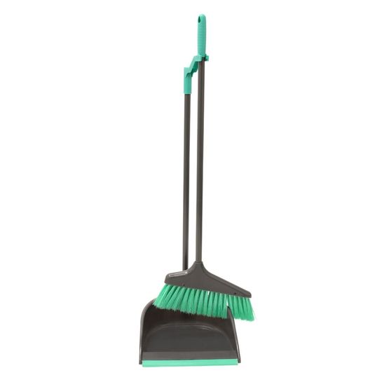 JVL Long Handle Dustpan &amp; Bruish Set Grey 20-040GY