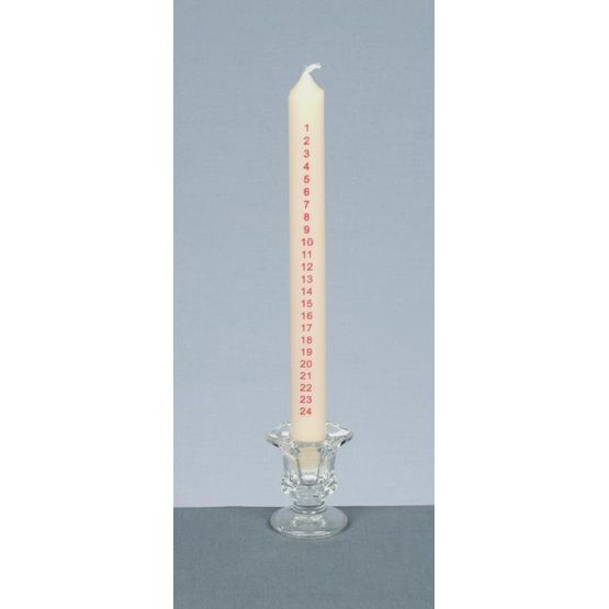 Premier Advent Candle With Glass Holder Ivory AC102775IV