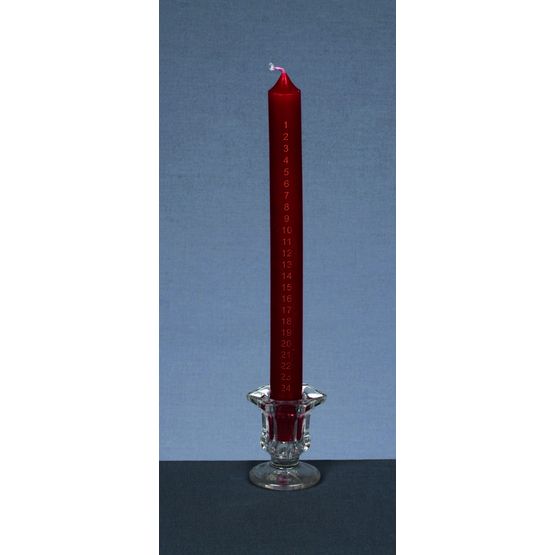 Premier Advent Candle With Glass Holder Red AC102775R