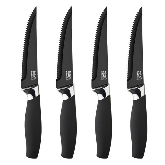 Brooklyn Chrome 4 Piece Ceramic-Coated Steak Knife Set