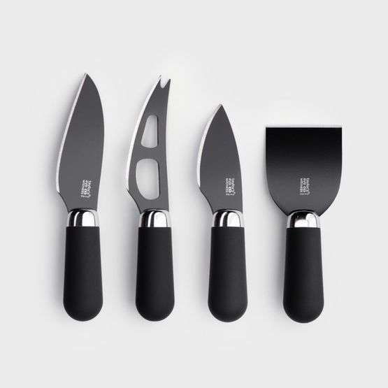 Brooklyn Chrome 4 Piece Ceramic-Coated Cheese Knife Set