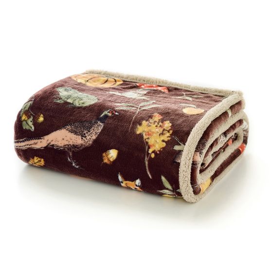 Deyongs Autumn Animals Sherpa Throw 130x170cm