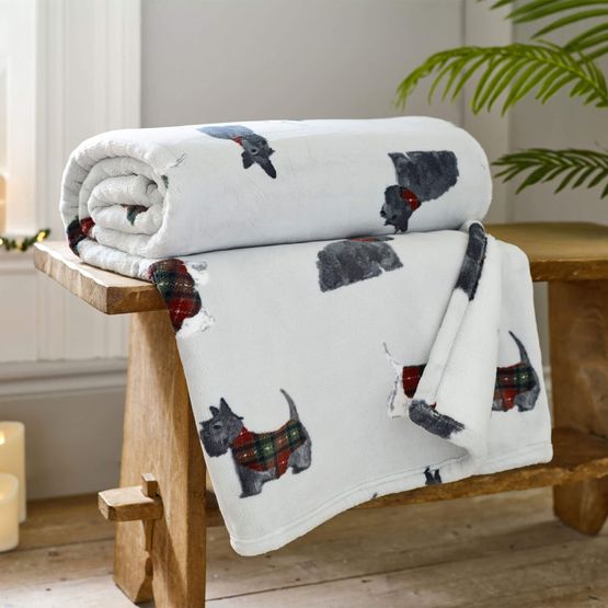 Deyongs Hattie Dog Grey Fleece Throw 140x180cm