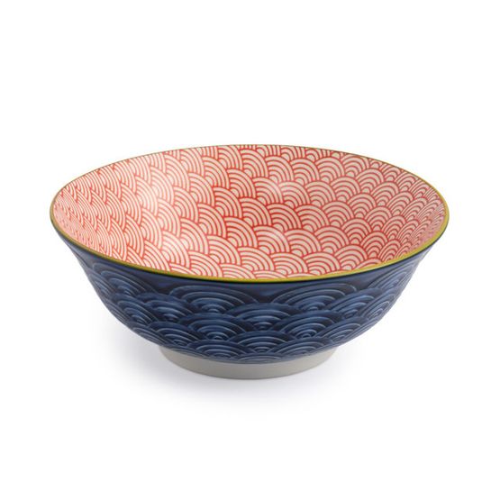 Mikasa Ramen Bowl Blue Red Arc