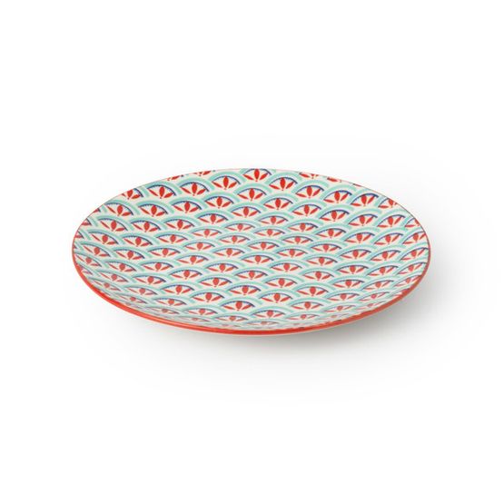 Mikasa Side Plate Green Blue Geometric