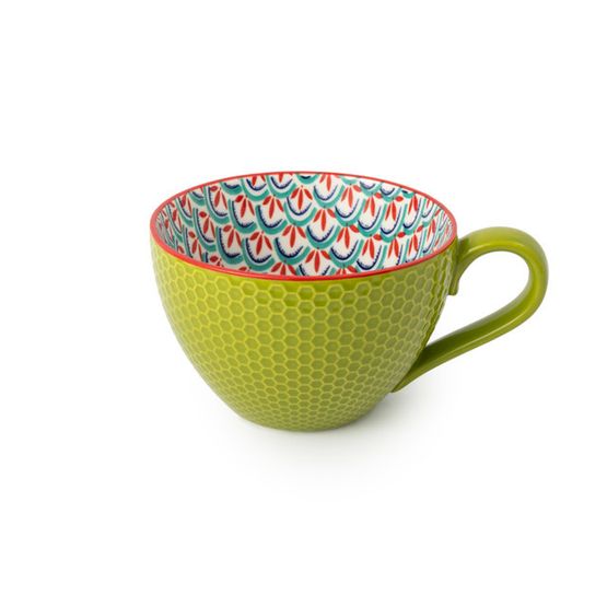 Mikasa Mug Green Blue Geometric