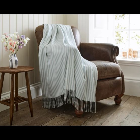 Lobster Creek Salcombe Stripe Throw Sky Blue