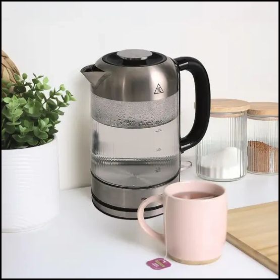 Hamilton Beach Ribbed Glass Kettle 1.7L