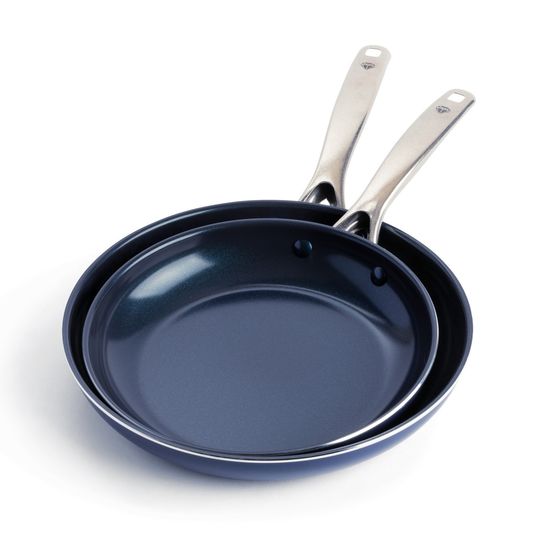 Green Pan Frying Pan Set Blue Diamond Twin Pack 24CM &amp; 28CM