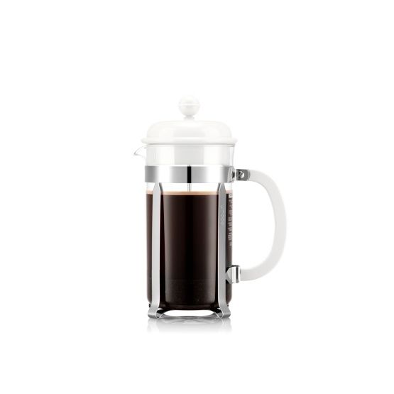 Bodum Java 8 Cup Glass Cafetiere White