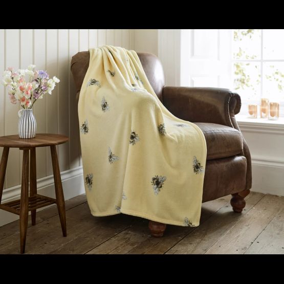 Deyongs Cozy Comforts Honey Bee Throw 130 x 170cm Yellow