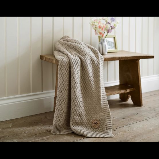 TLC Cadenza Knitted Throw 130 x 170cm Natural