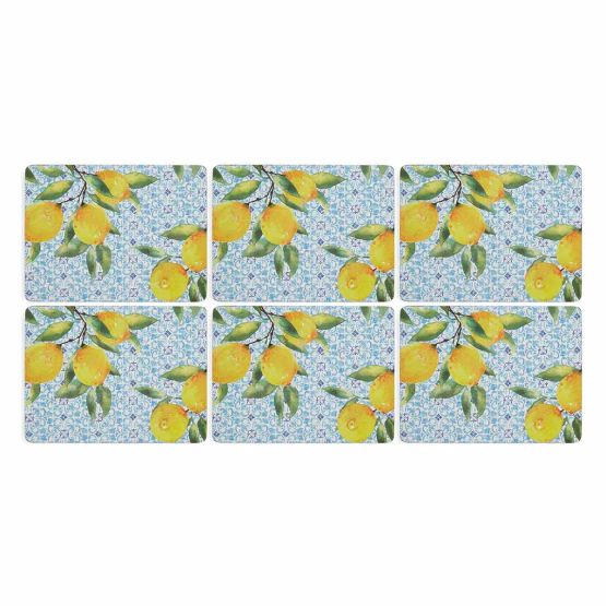 Pimpernel Set of 6 Amalfi Lemon Tablemats or Coasters