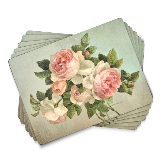 Pimpernel Set of 6 Antique Rose Tablemats or Coasters