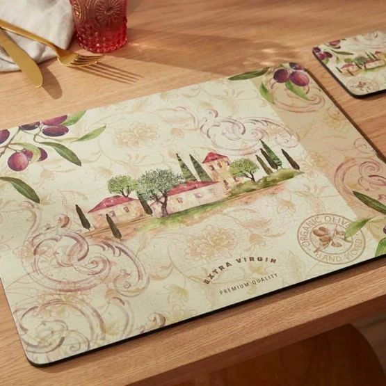 Pimpernel Set of 6 Olive Orchard Tablemats or Coasters