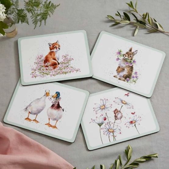 Wrendale Wildflowers Pack of 4 Tablemats or Coasters