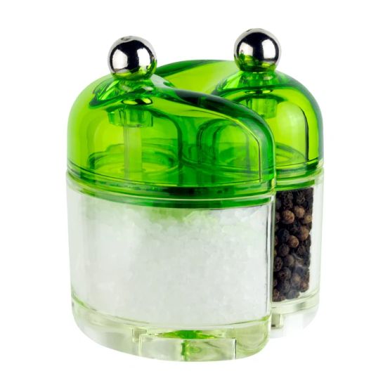 Grunwerg Condimates Acrylic Salt and Pepper Set Green