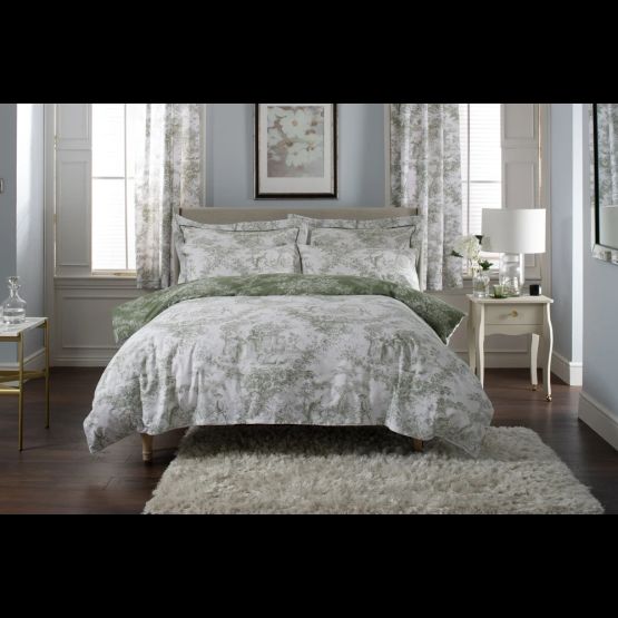 The Lyndon Company Duvet Cover Toile De Jouy Sage Green